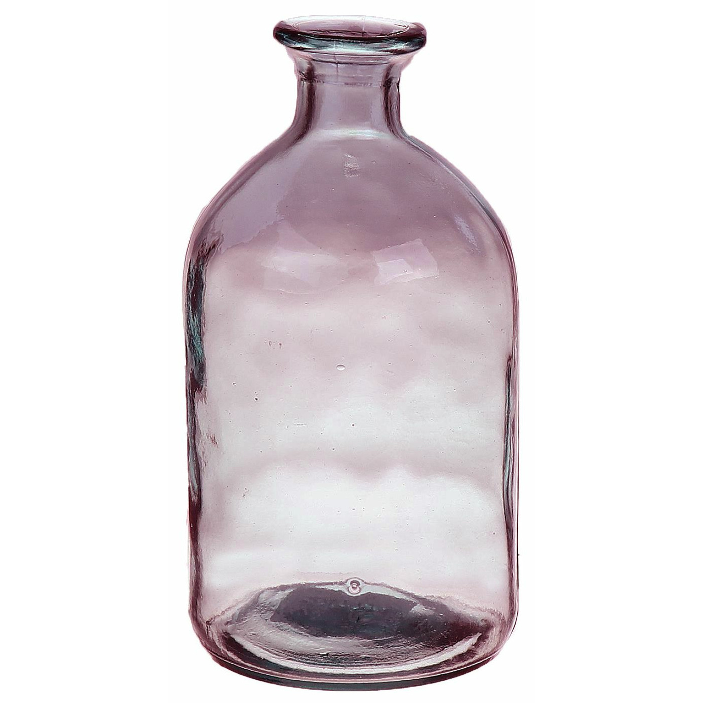 Bellatio Design Bloemenvaas paars transparant gerecycled glas D11 x H21 cm