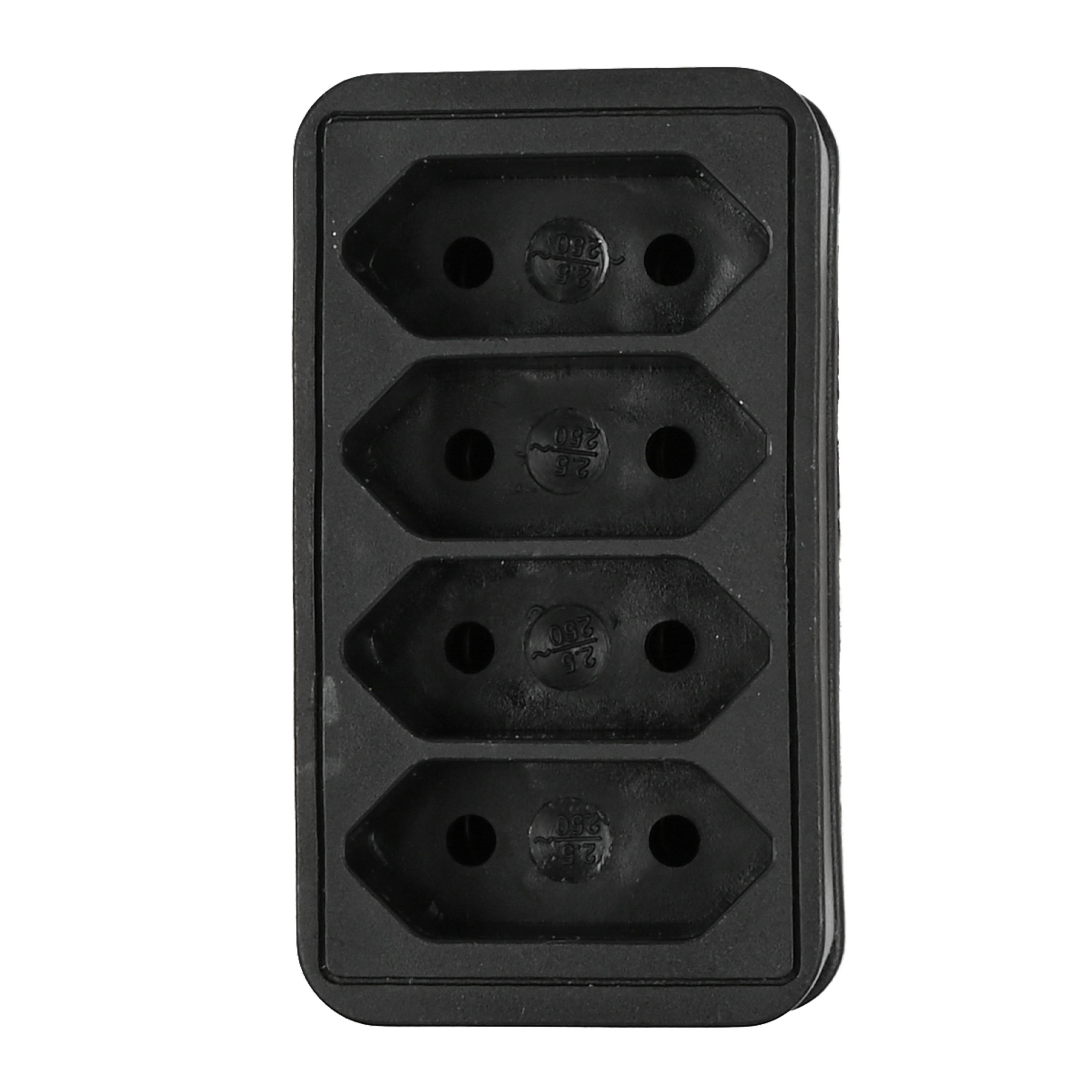 Benson Stopcontact splitter quattro zwart voor 4 platte stekkers