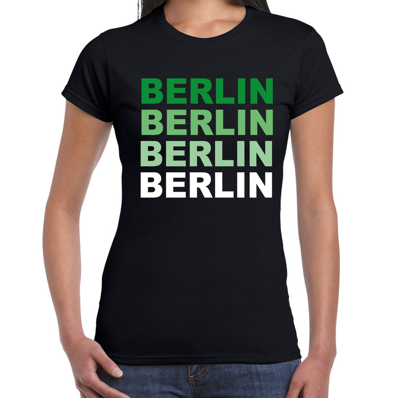 Berlin-Duitsland steden shirt zwart voor dames