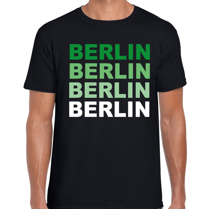 Berlin-Duitsland steden shirt zwart voor heren
