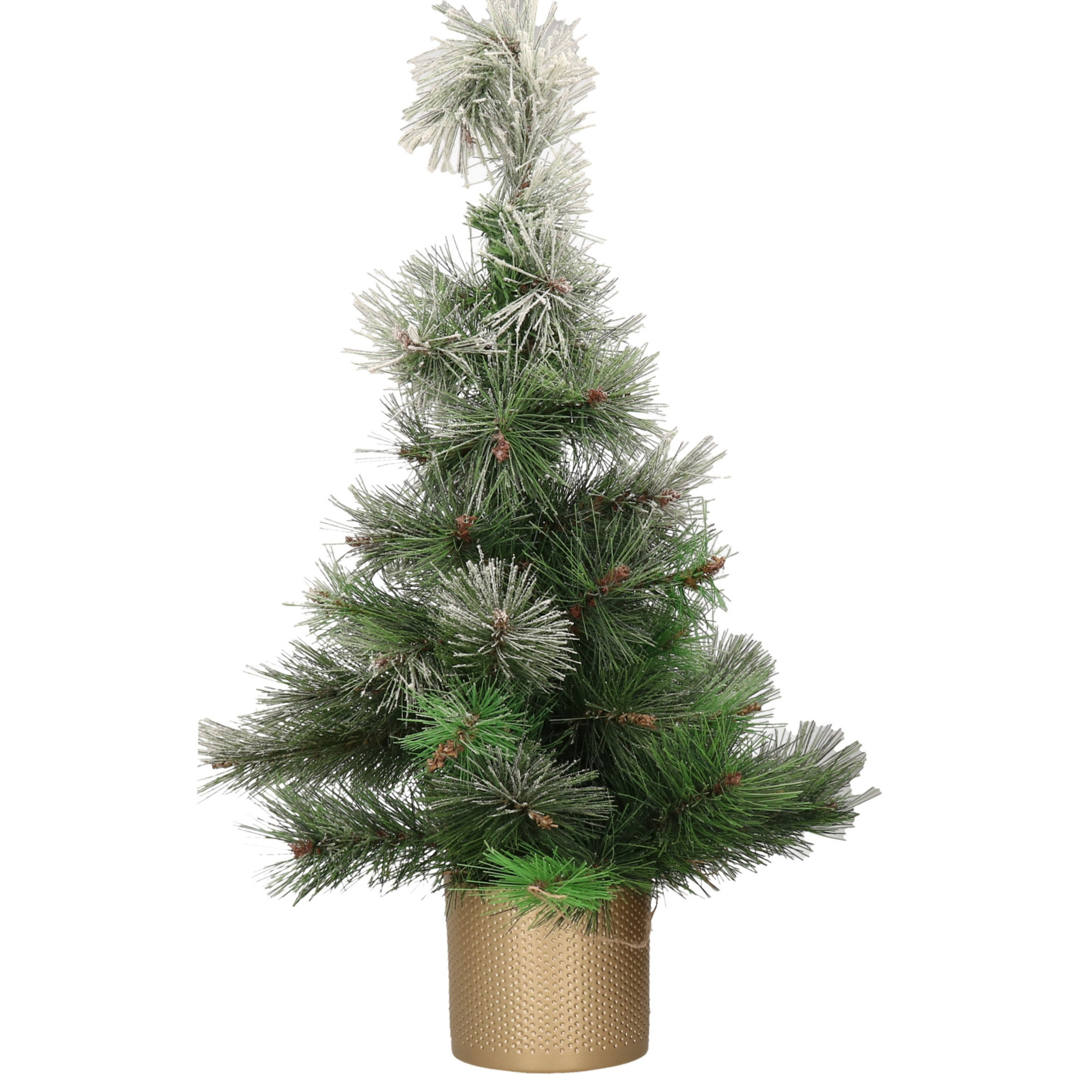 Besneeuwde kunstboom-kunst kerstboom 60 cm met gouden pot