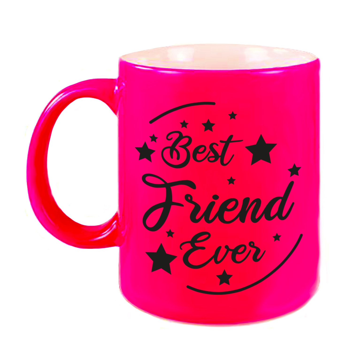 Best Friend Ever cadeau mok-beker neon roze 330 ml