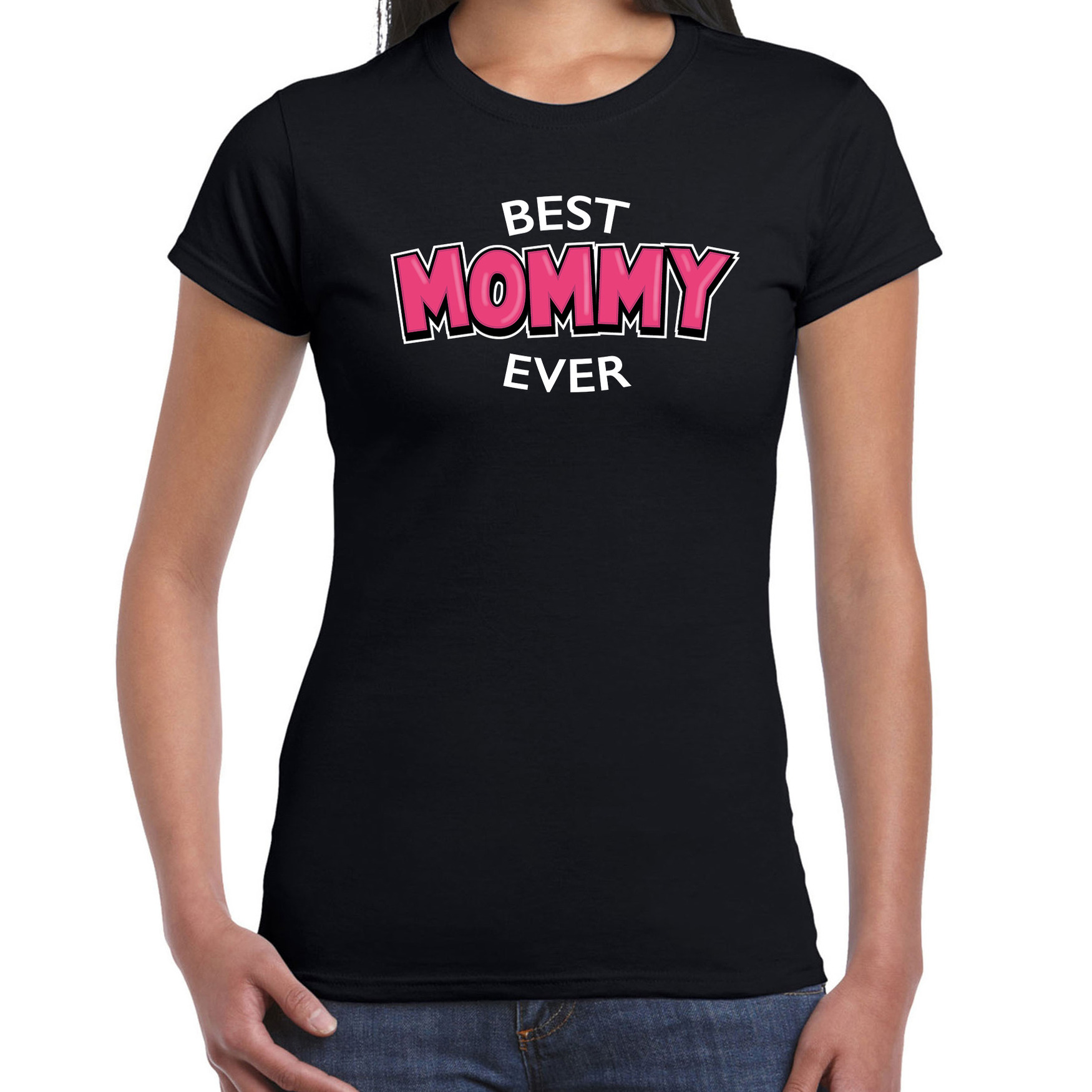 Best mommy ever kado shirt-kleding voor moederdag-verjaardag zwart dames