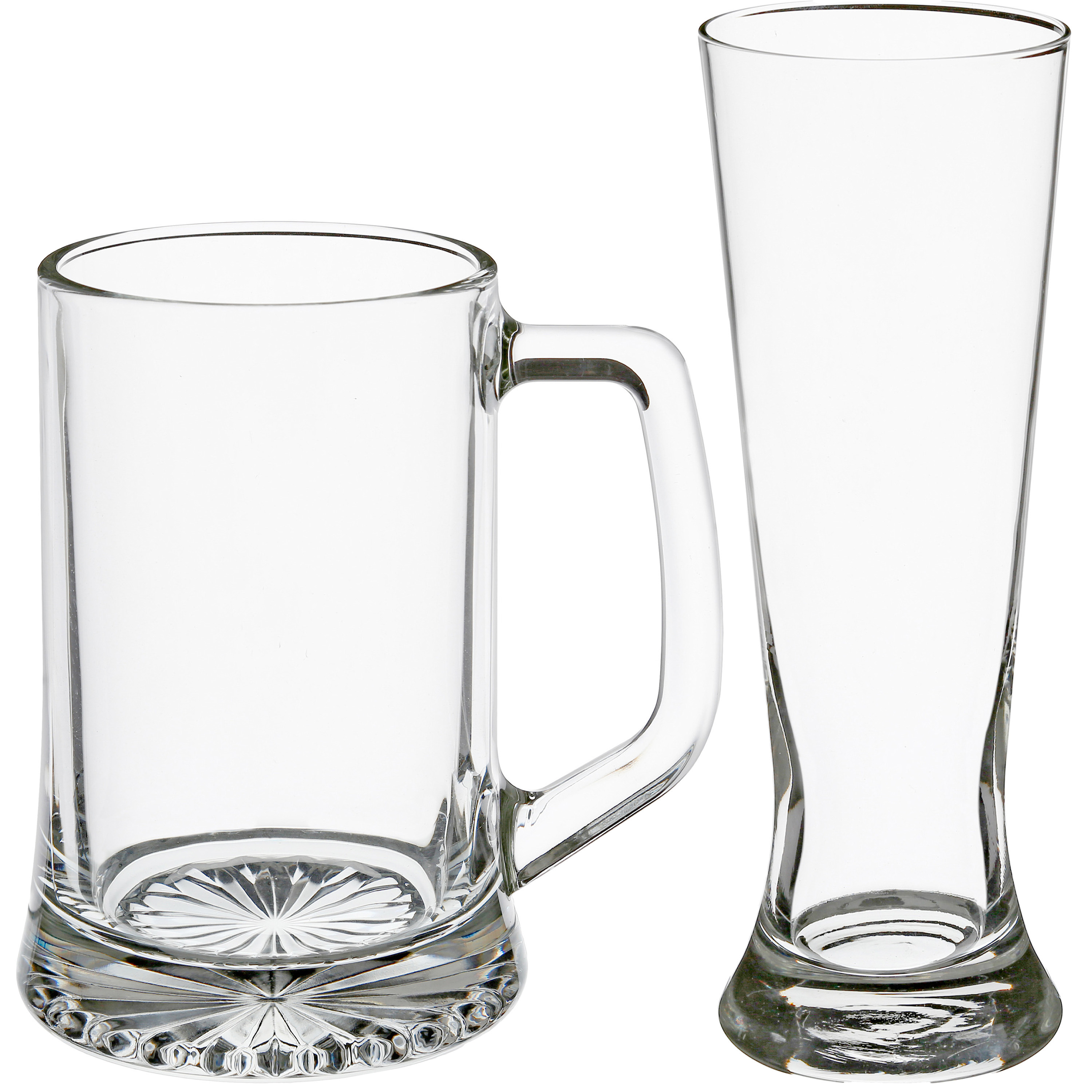 Bierglazen set bierpullen-pilsglazen fluitje 8x stuks glas
