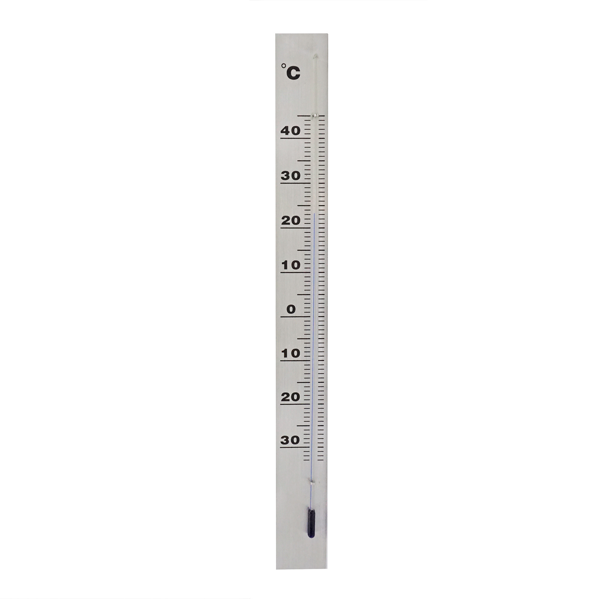 Binnen-buiten thermometers grijs van aluminium 37 cm