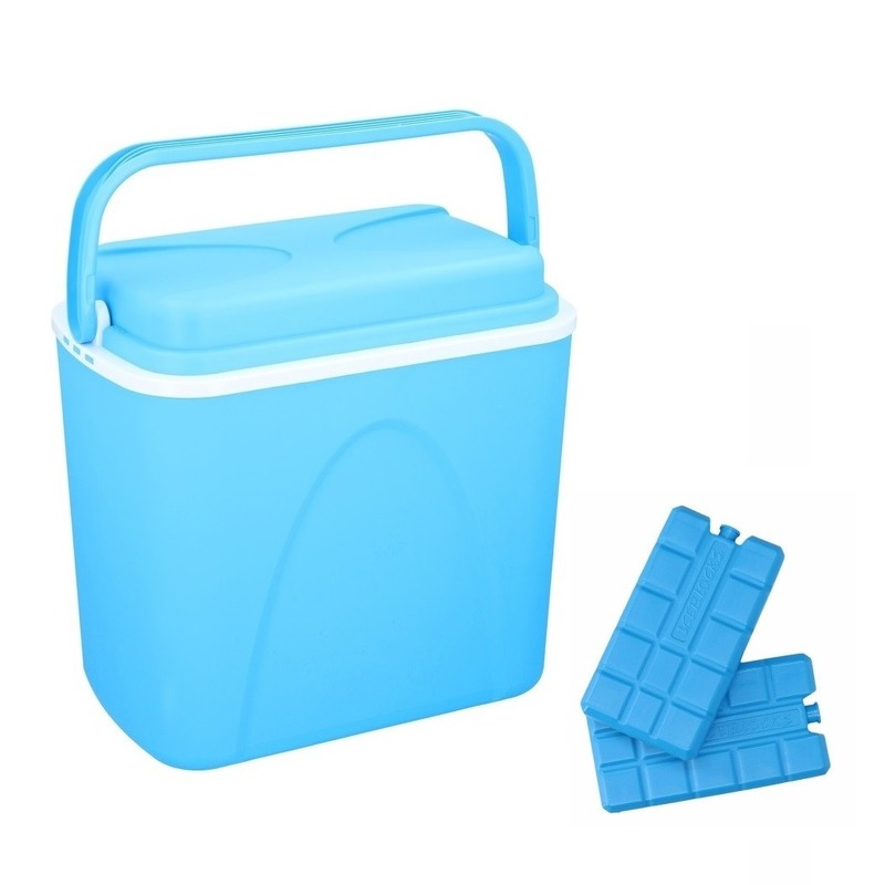 Blauwe koelboxen 24 liter inclusief 6 koelelementen