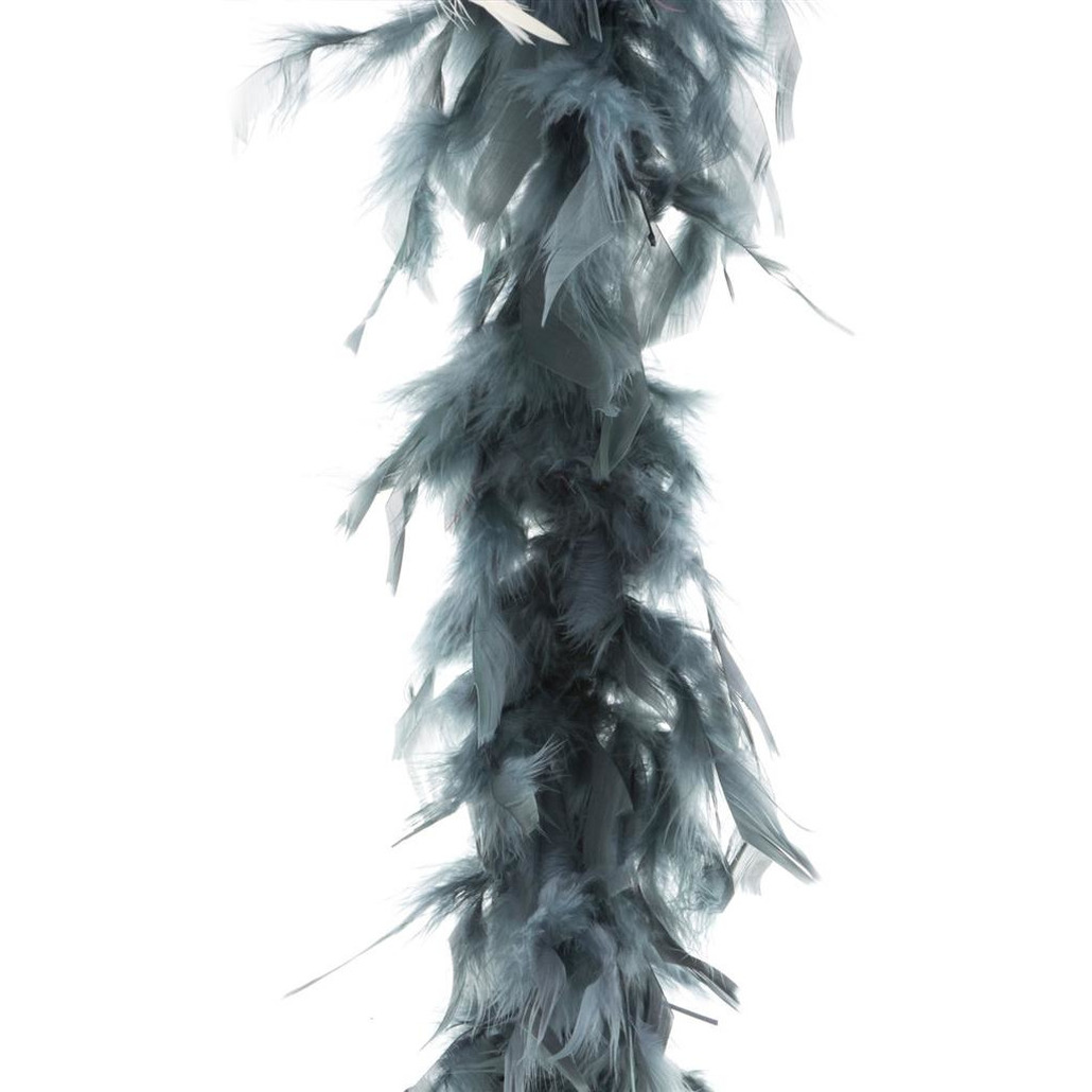 Boa kerstslinger veren grijs 200 cm kerstversiering
