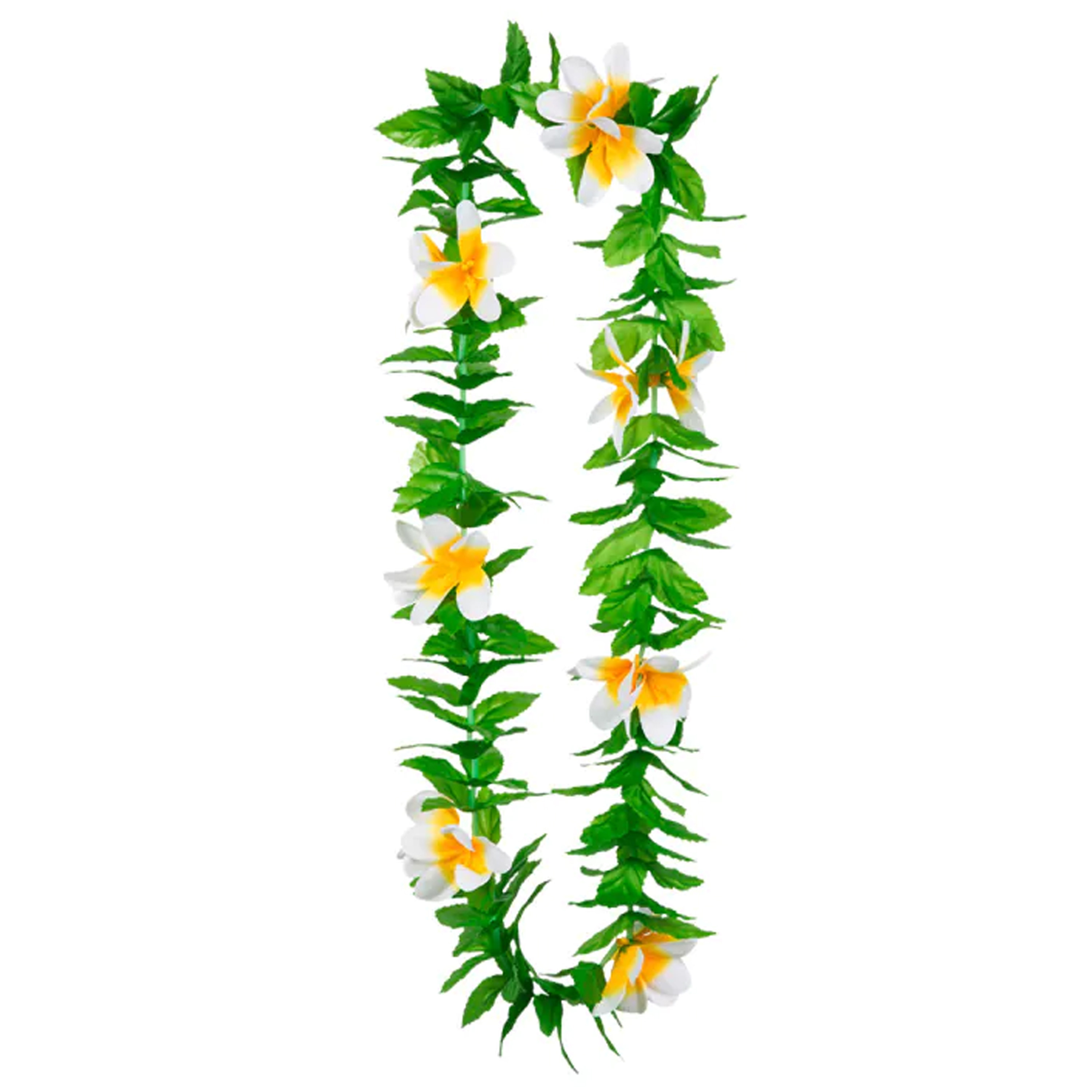 Boland Hawaii krans-slinger Tropische kleuren mix groen-wit Bloemen hals slingers