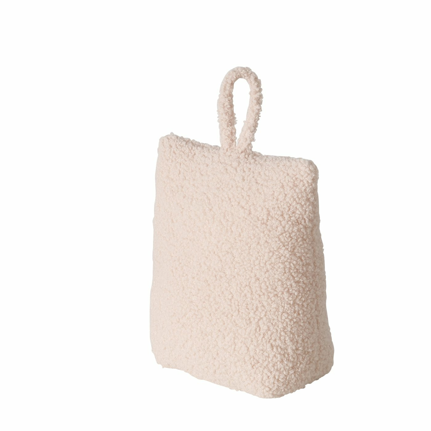 Boltze deurstopper zak 1 kg beige pluche-teddy stof 20 x 10 cm