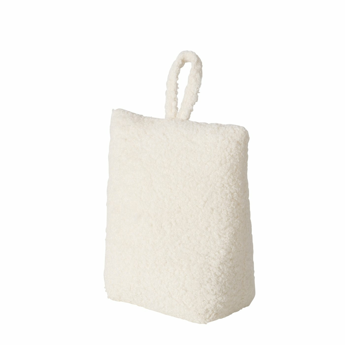Boltze deurstopper zak 1 kg creme wit pluche-teddy stof 20 x 10 cm