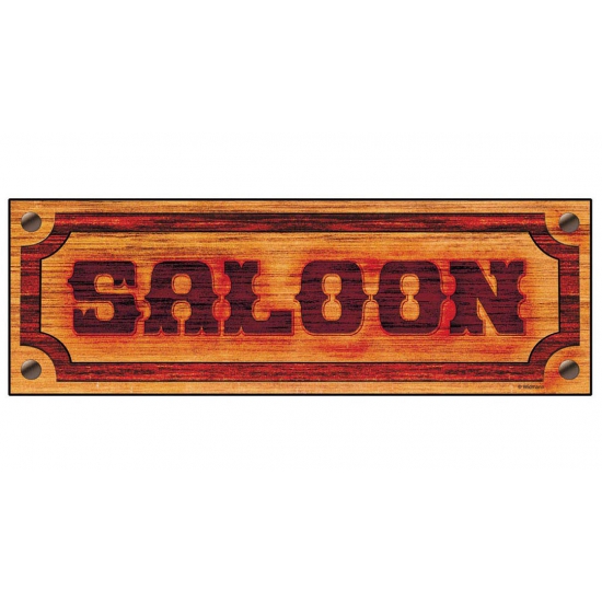 Bordje met saloon opdruk