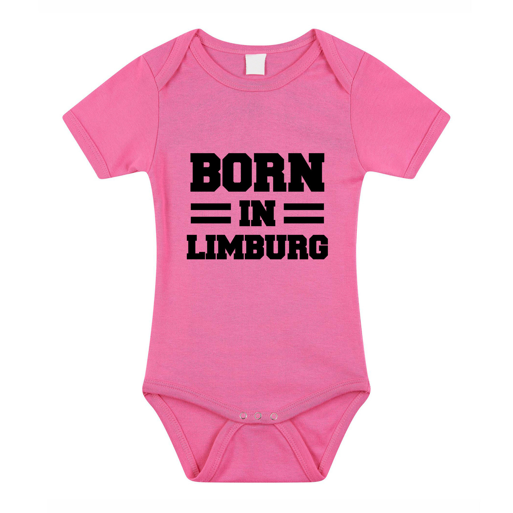 Born in Limburg kraamcadeau rompertje roze meisjes