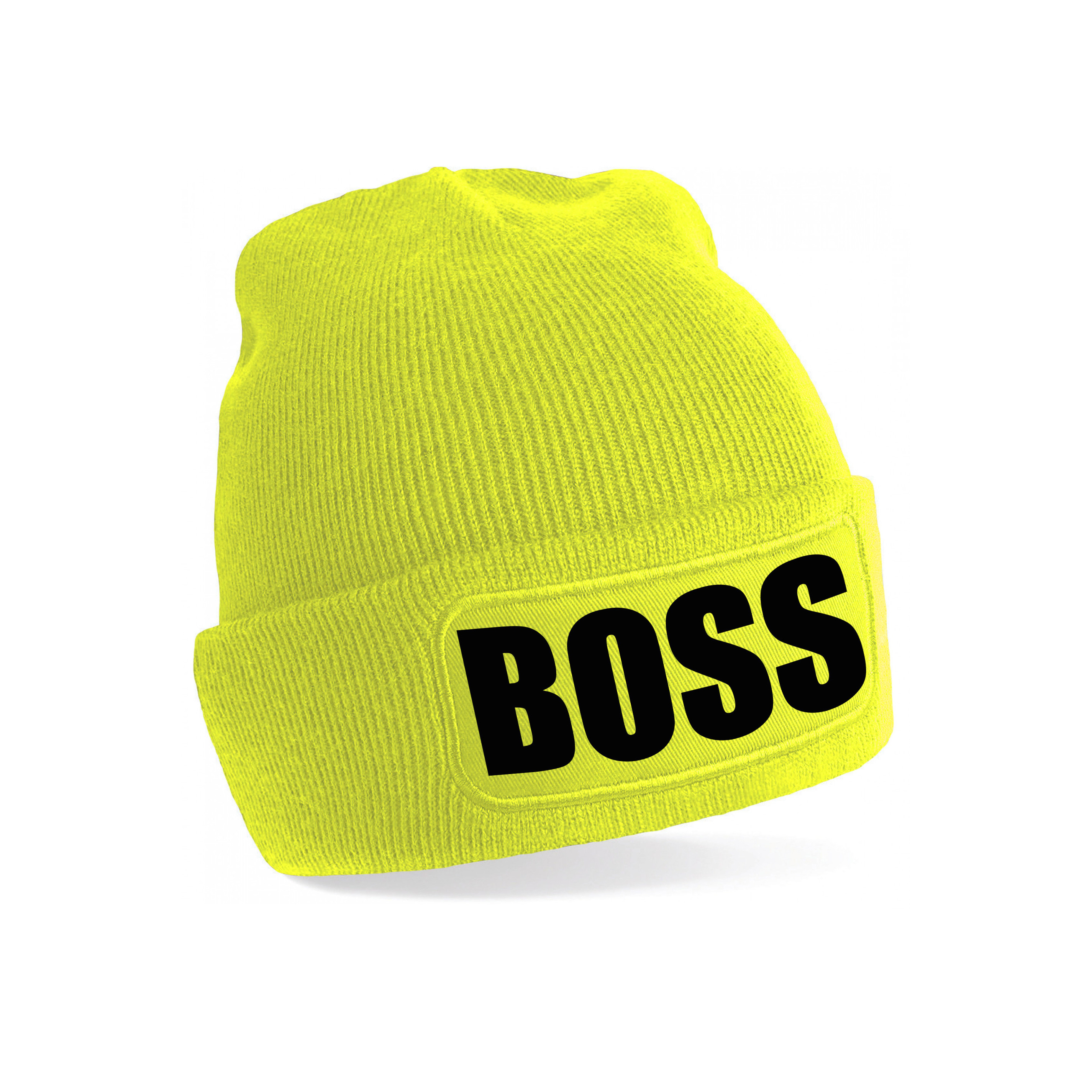 Boss muts-beanie onesize unisex geel