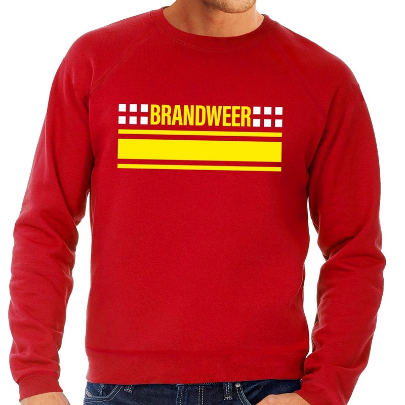 Brandweerman sweater-trui rood voor heren