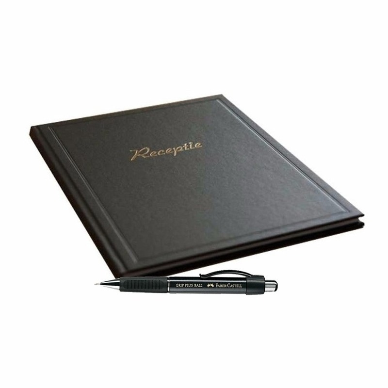 Bruiloft gastenboek zwart met luxe pen