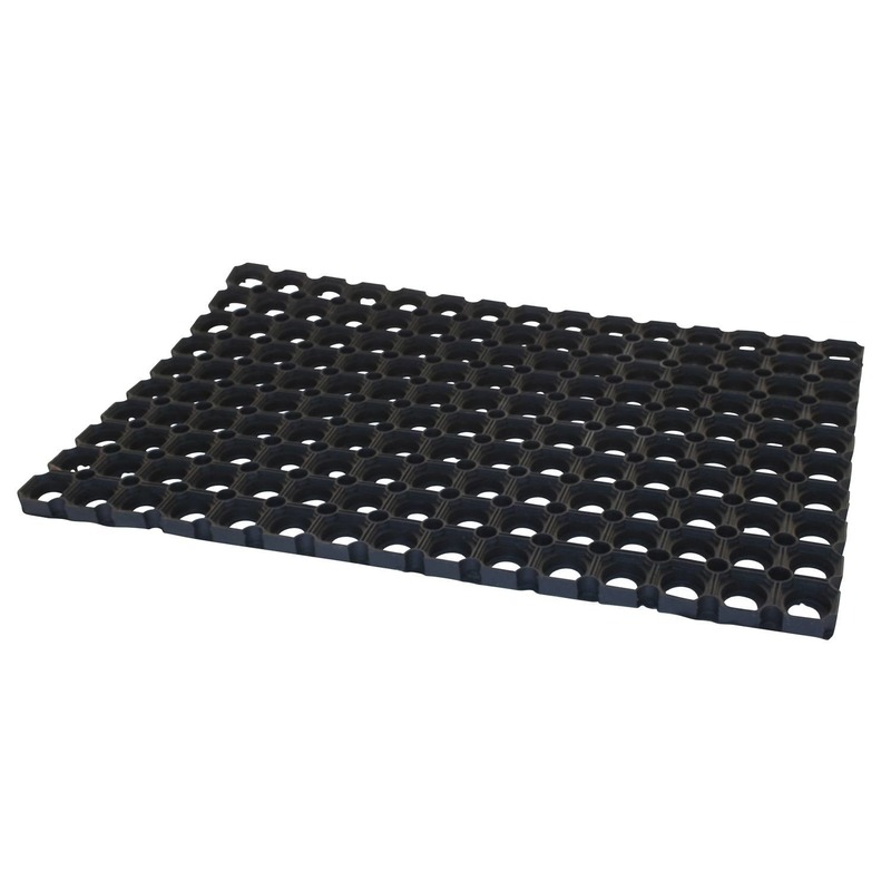 Buitenmat-deurmat rubber zwart 60 x 40 x 2.3 cm