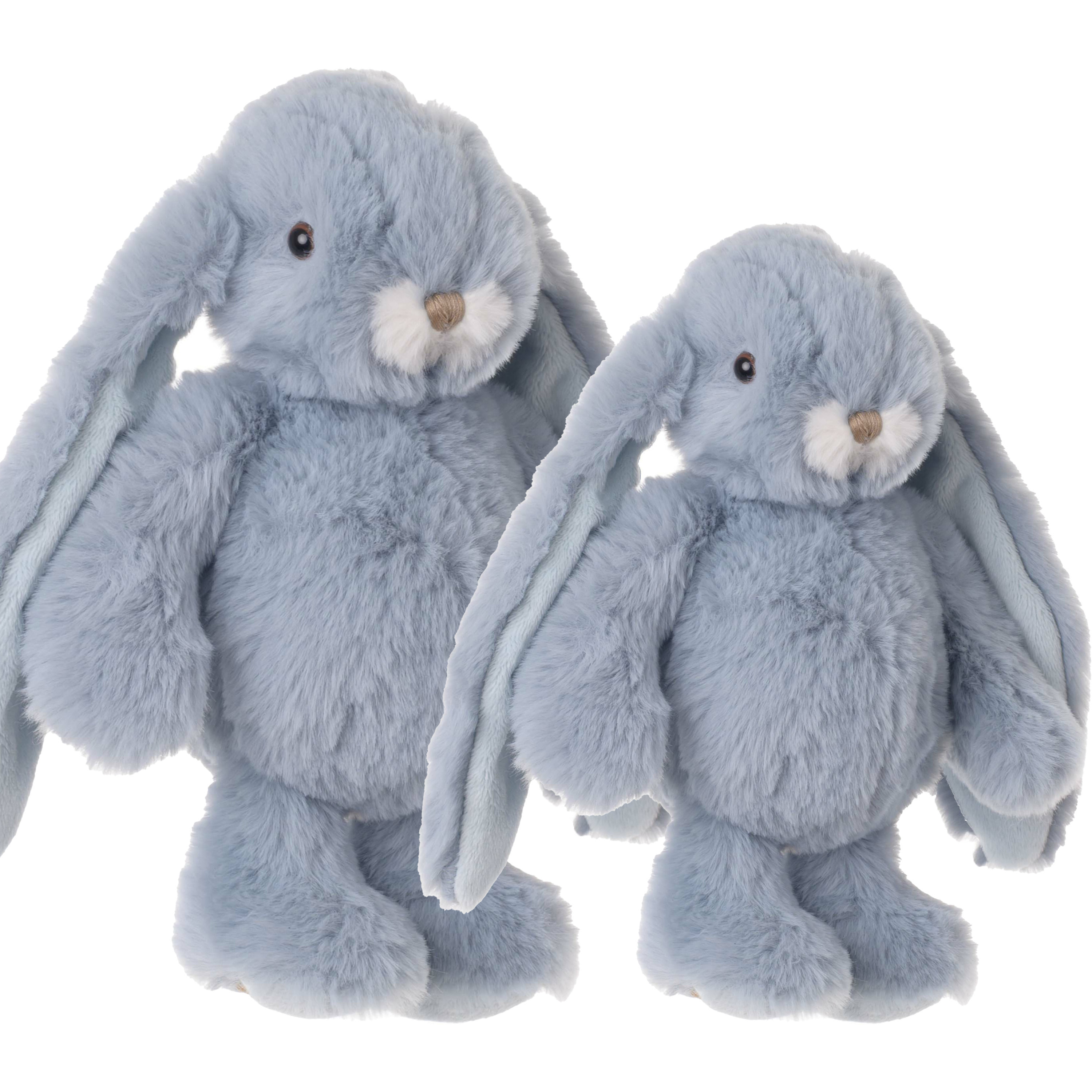 Bukowski pluche knuffel konijnen set 2x stuks lichtblauw 22 en 30 cm luxe knuffels