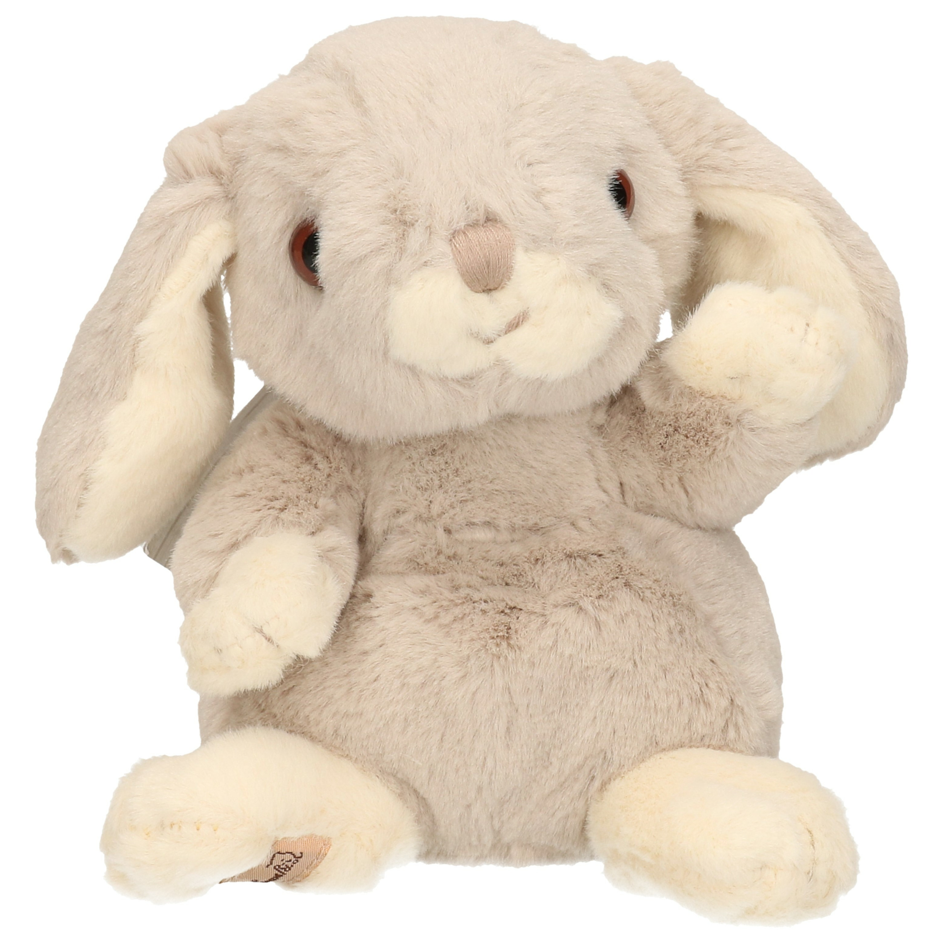 Bukowski pluche konijn knuffeldier lichtgrijs zittend 15 cm