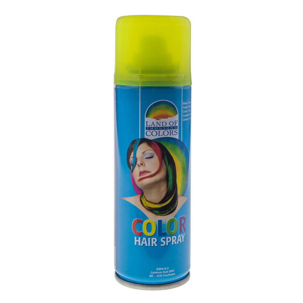 Carnaval verkleed haar verf-spray geel 111 ml