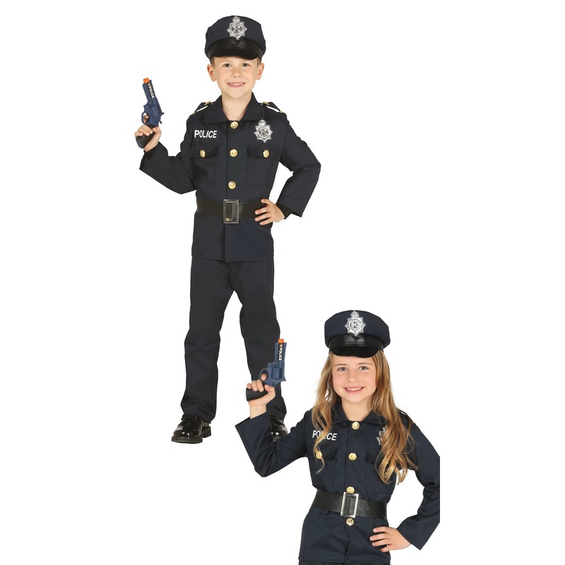 Carnavalskleding politie agent uniform jongens-meisjes