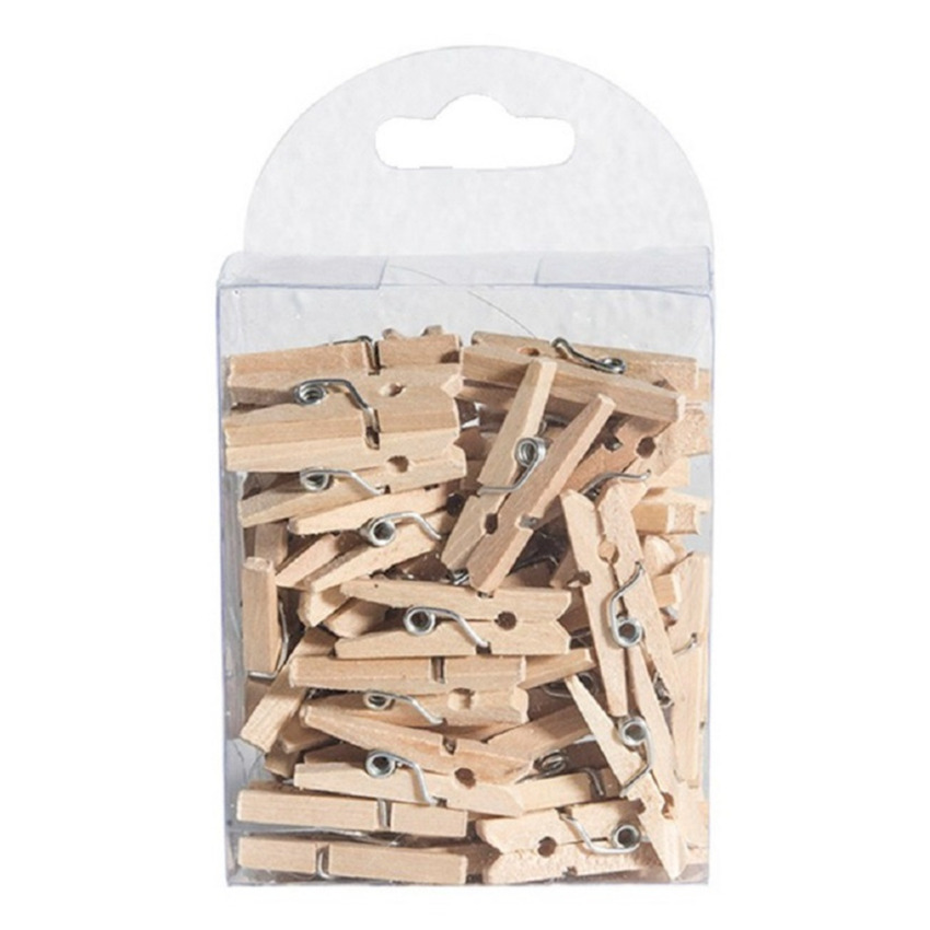 Chaks Hobby mini wasknijpers 50x naturel hout- 2,5 cm