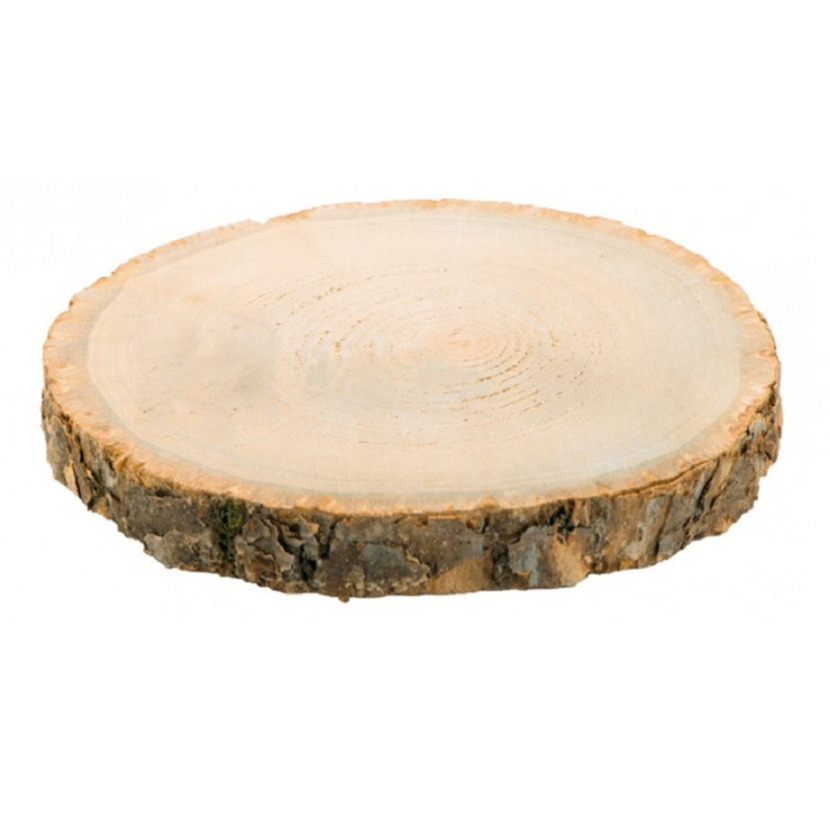 Chaks Kaarsenplateau boomschijf met schors hout D24 x H2 cm rond