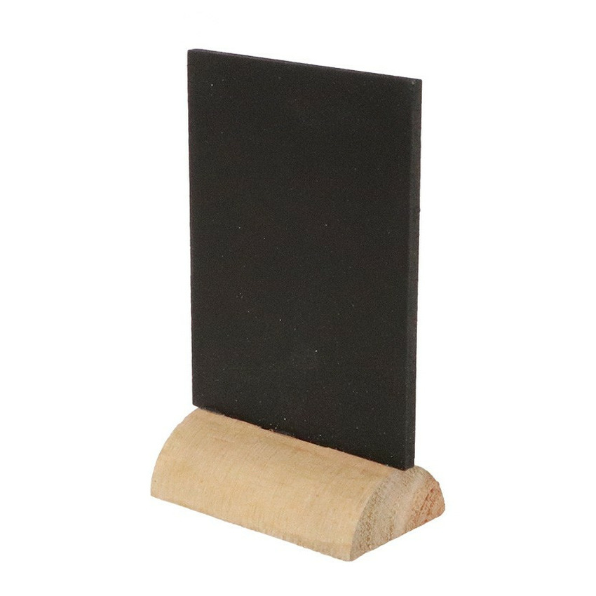 Chaks Mini krijtbordjes-schrijfbordjes op houten voet zwart 8 cm