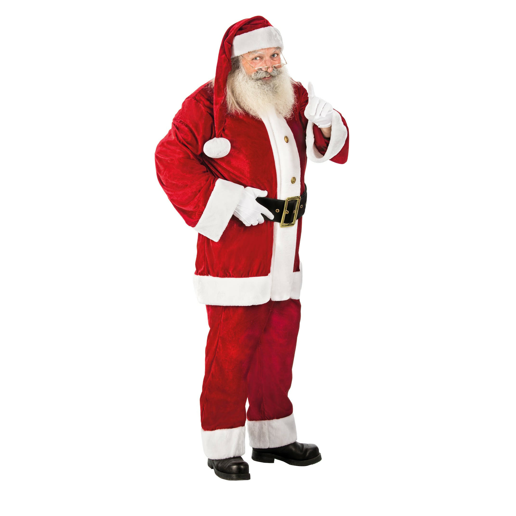 Chaks Luxe kerstman kostuum =polyesterfluweel one size volwassenen