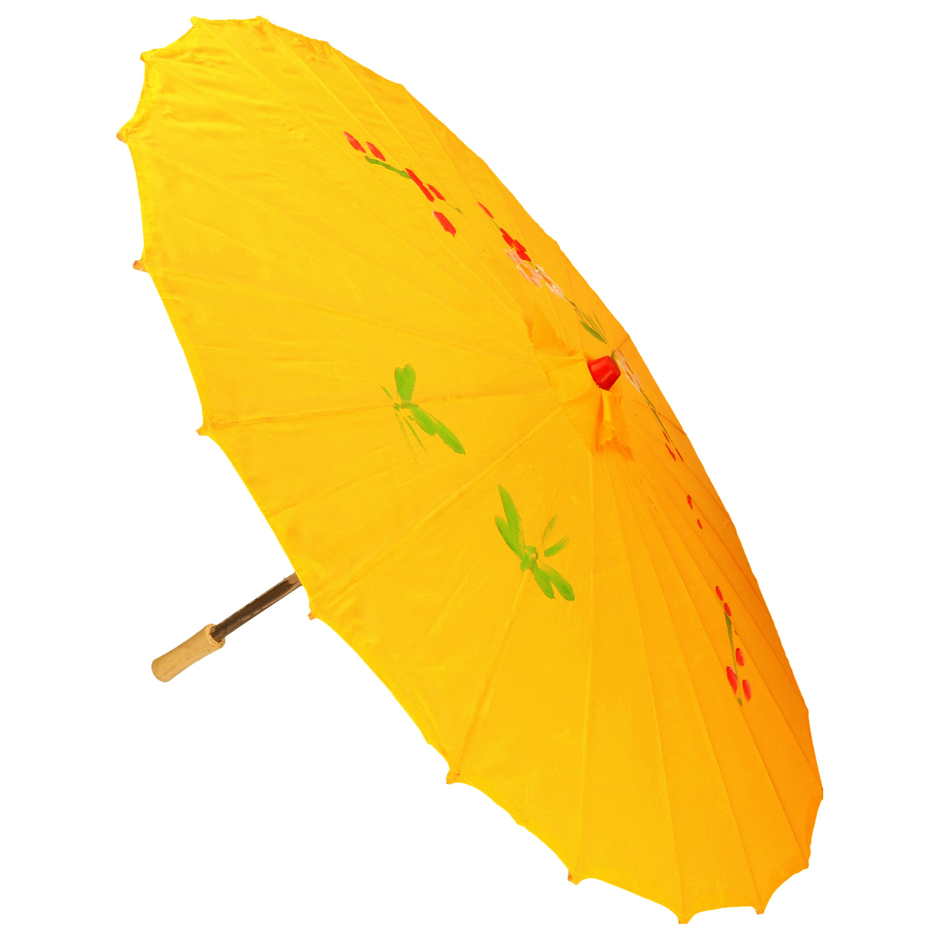 Chinese paraplu-decoratie parasol oranje-geel kunststof 50 cm