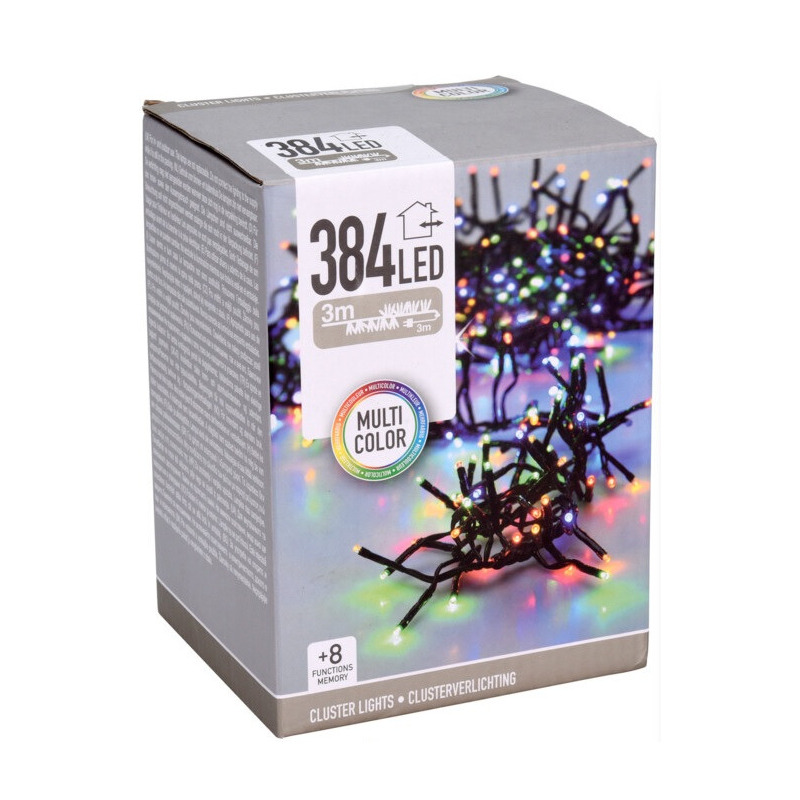 Christmas Decoration clusterlichtjes gekleurd -280 cm -384 leds