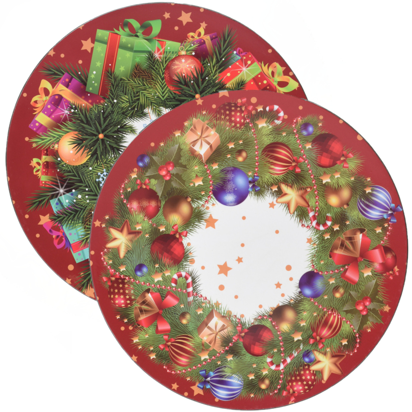 Christmas Decoration kaarsenbord-onderbord kerst- rood D33 cm