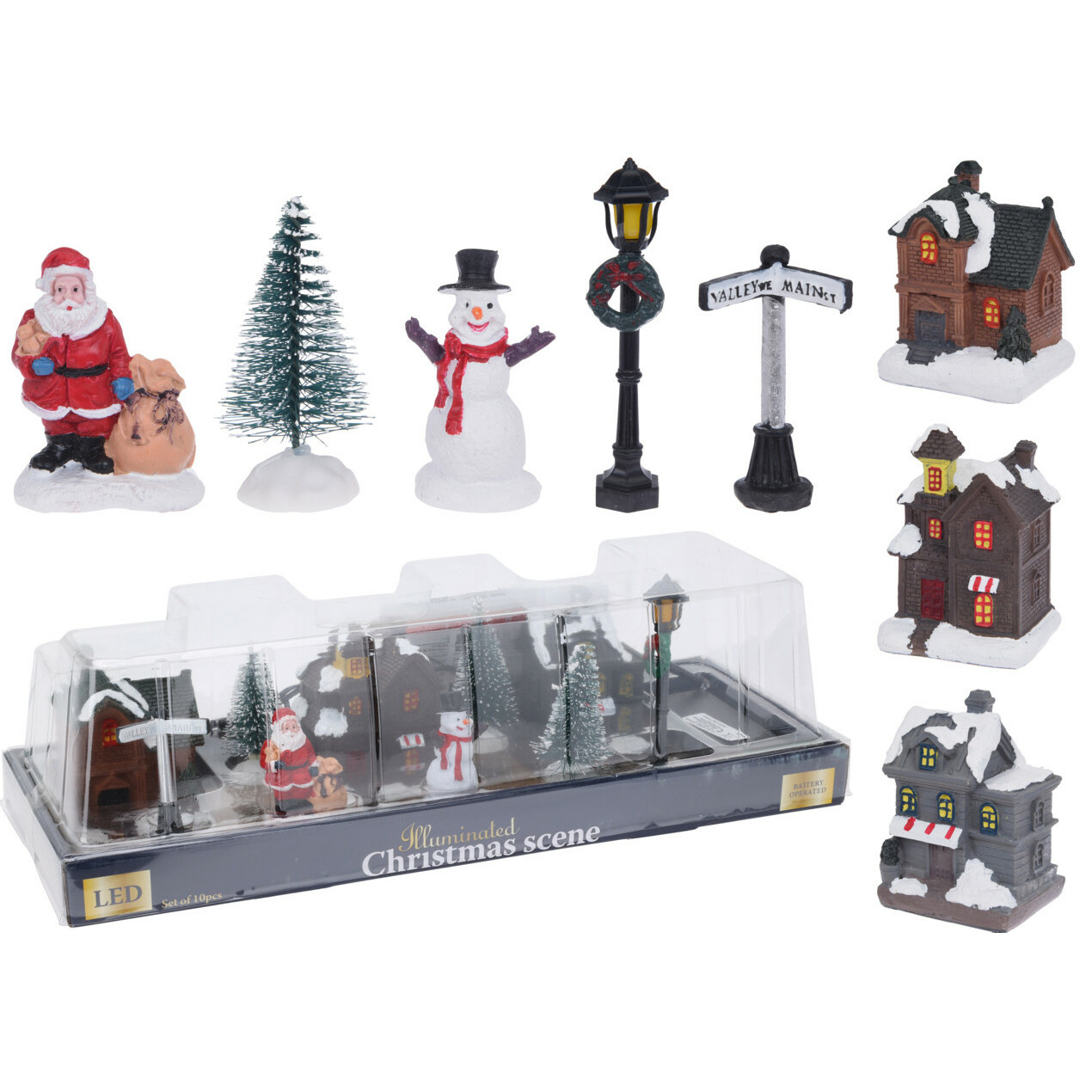 Christmas Decoration kerstdorp accessoires-miniatuur figuurtjes-huizen