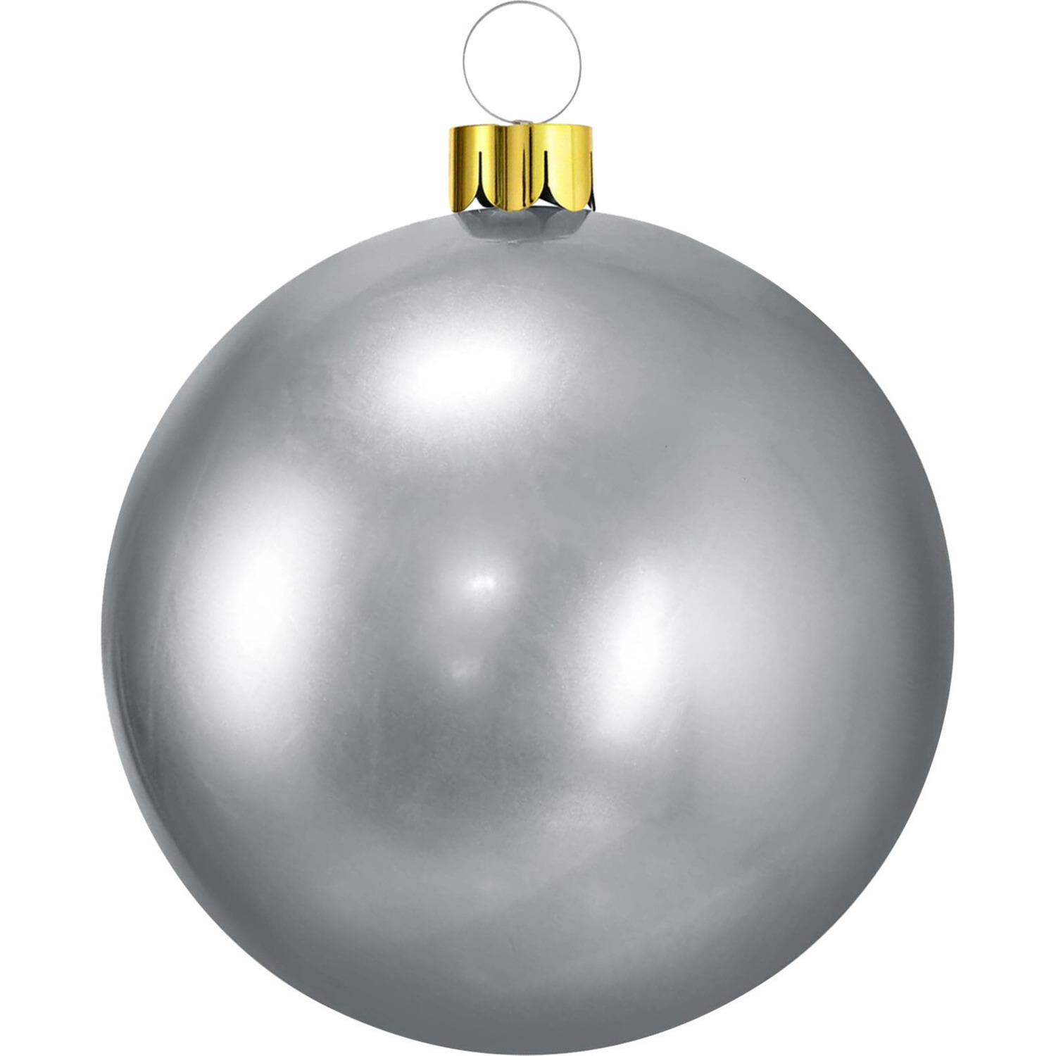 Christmas Decoration mega kerstbal 65 cm zilver opblaasbaar