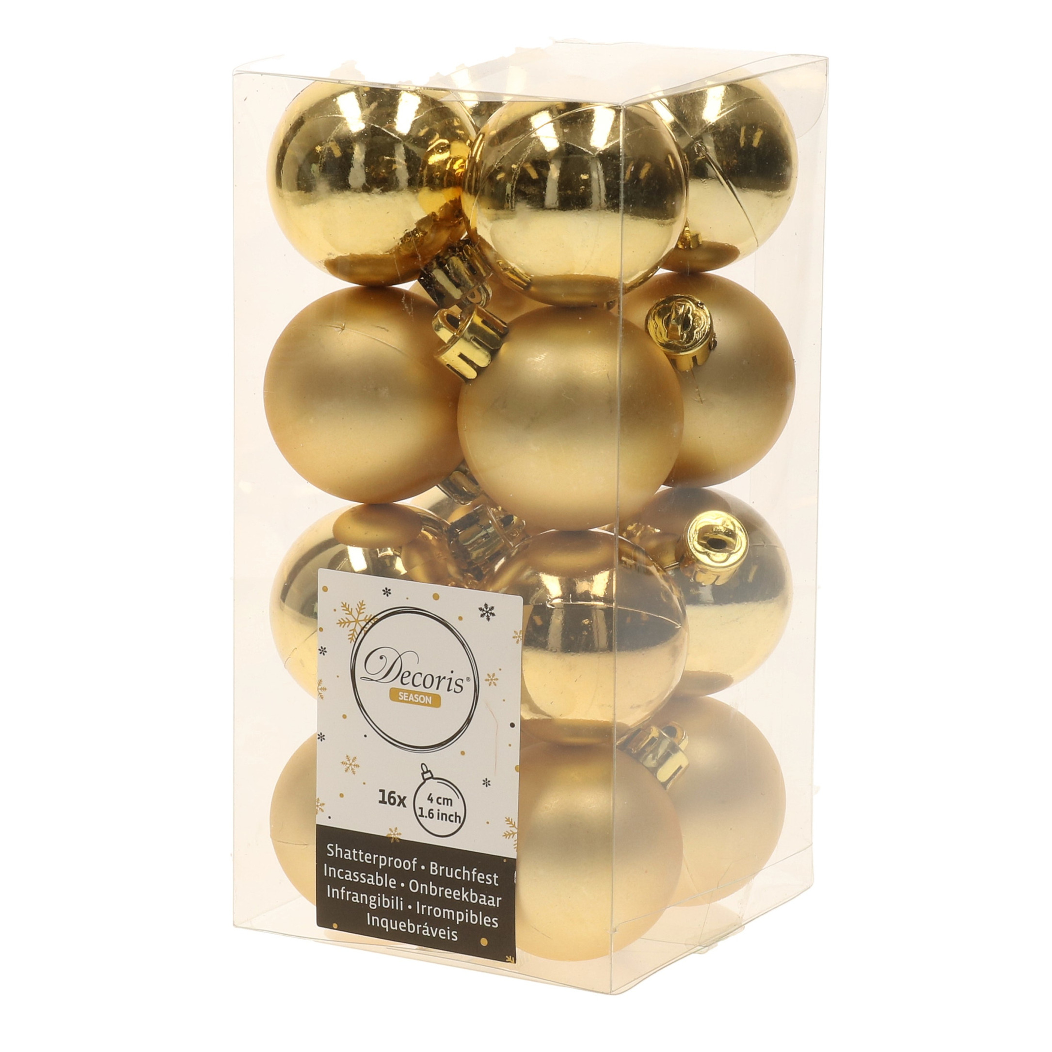 Christmas Gold kerstboom decoratie kerstballen goud 16 stuks