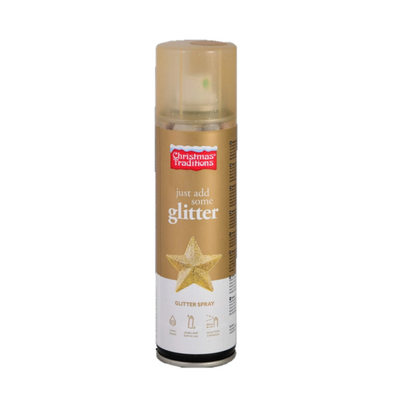 Christmas Traditions glitter spray goud 100 ml decoratiespray