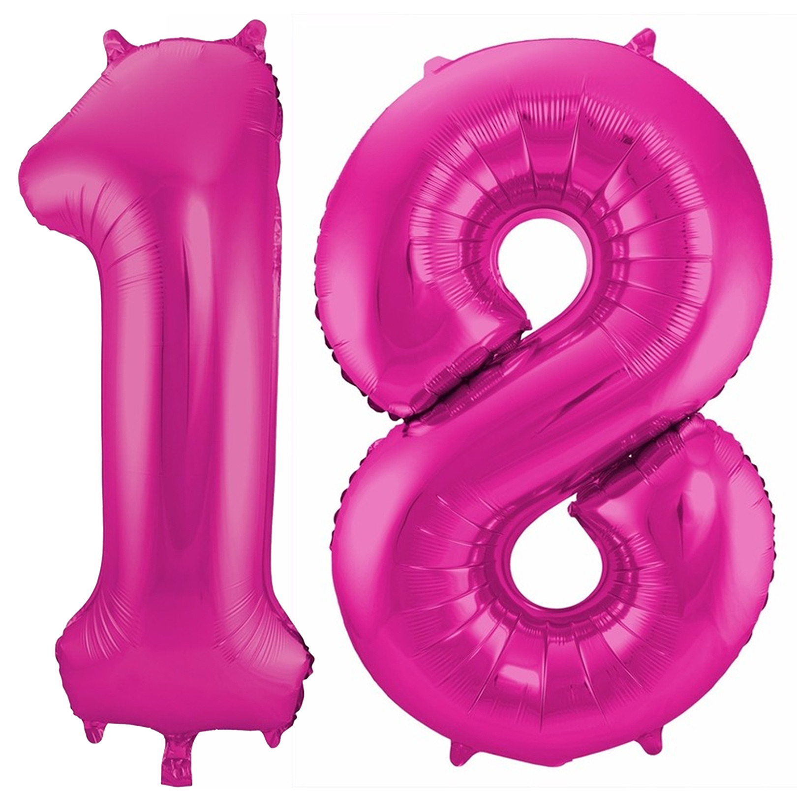 Cijfer ballonnen opblaas Verjaardag versiering 18 jaar 85 cm roze