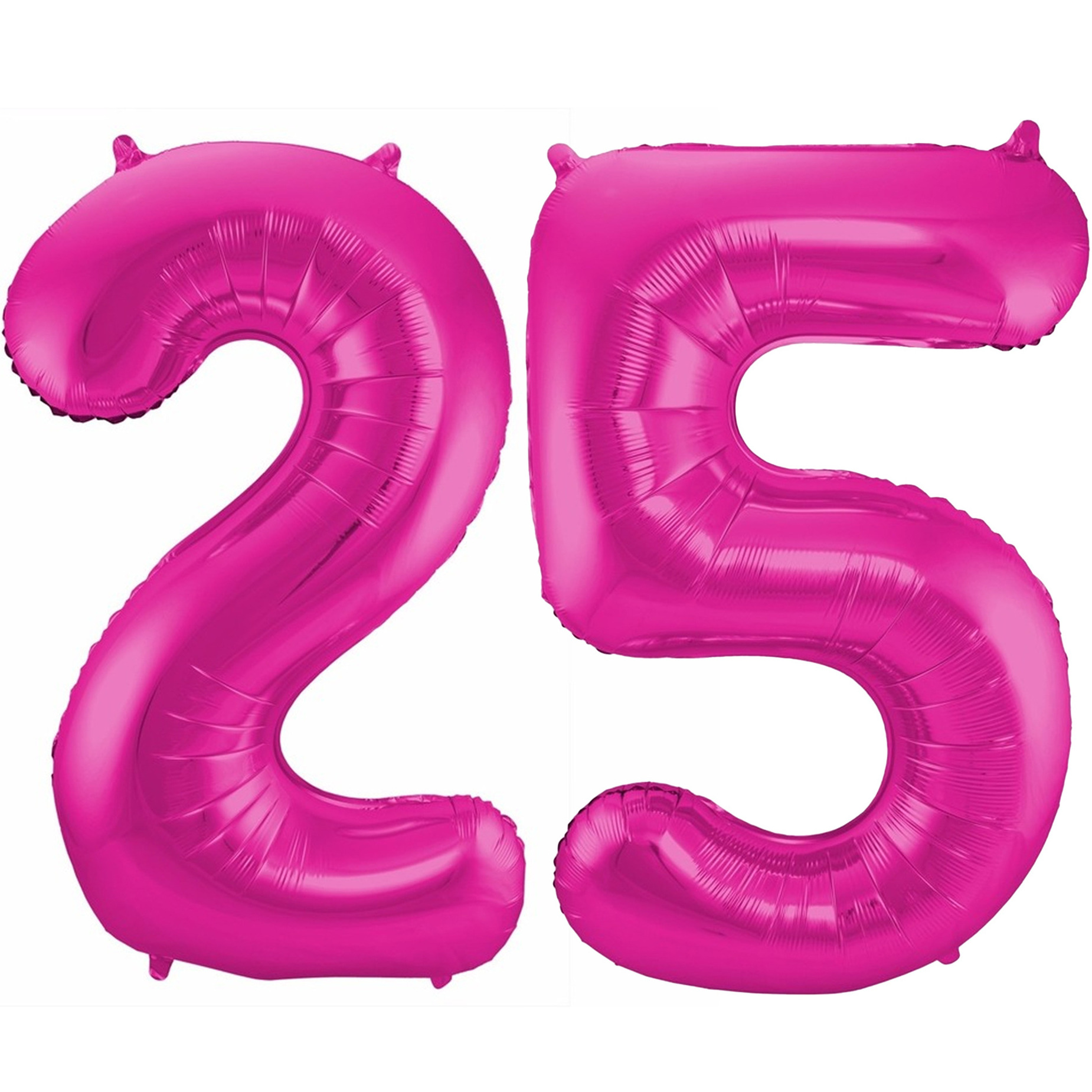 Cijfer ballonnen opblaas Verjaardag versiering 25 jaar 85 cm roze