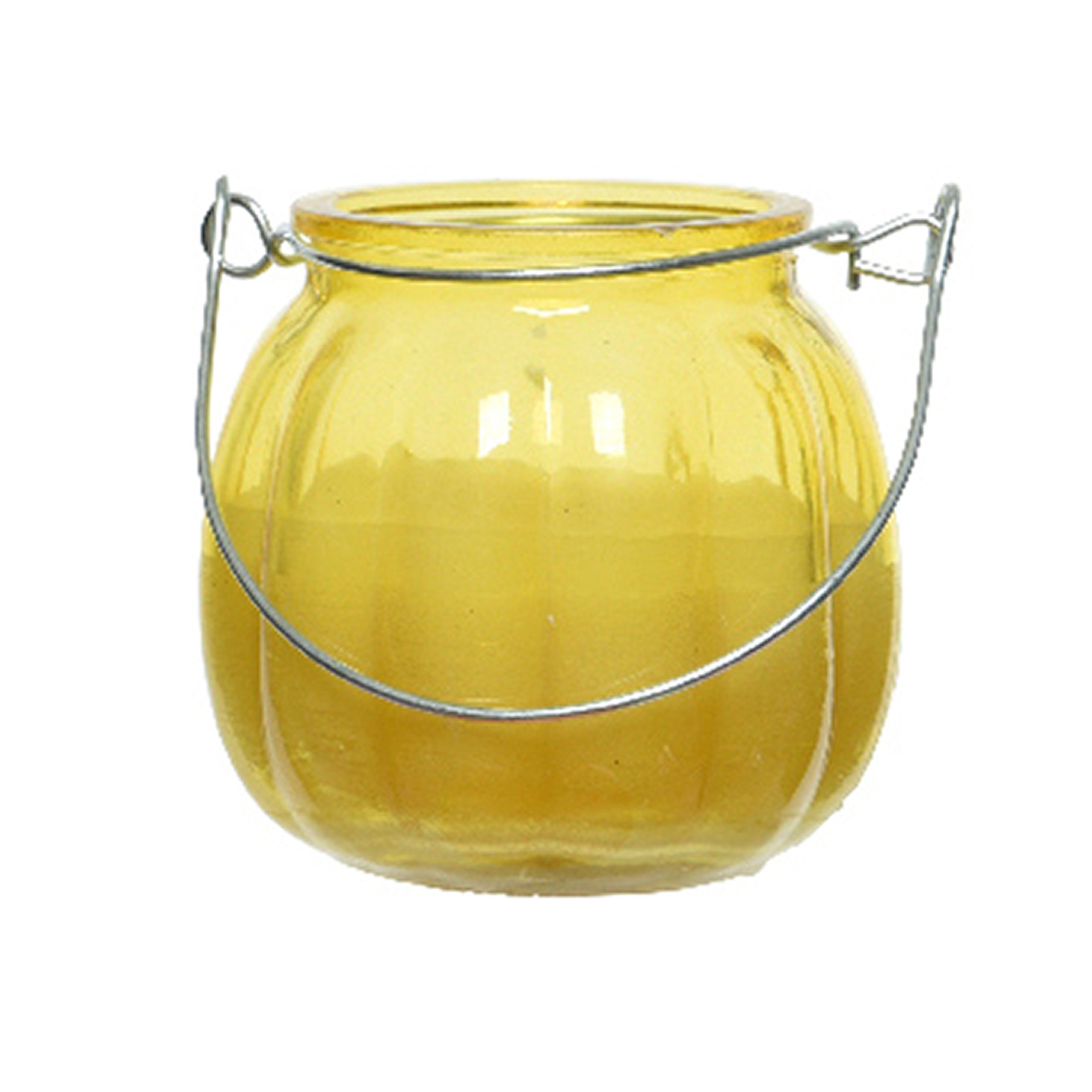 Citronella kaars glas geel 15 branduren D8 x H8 cm