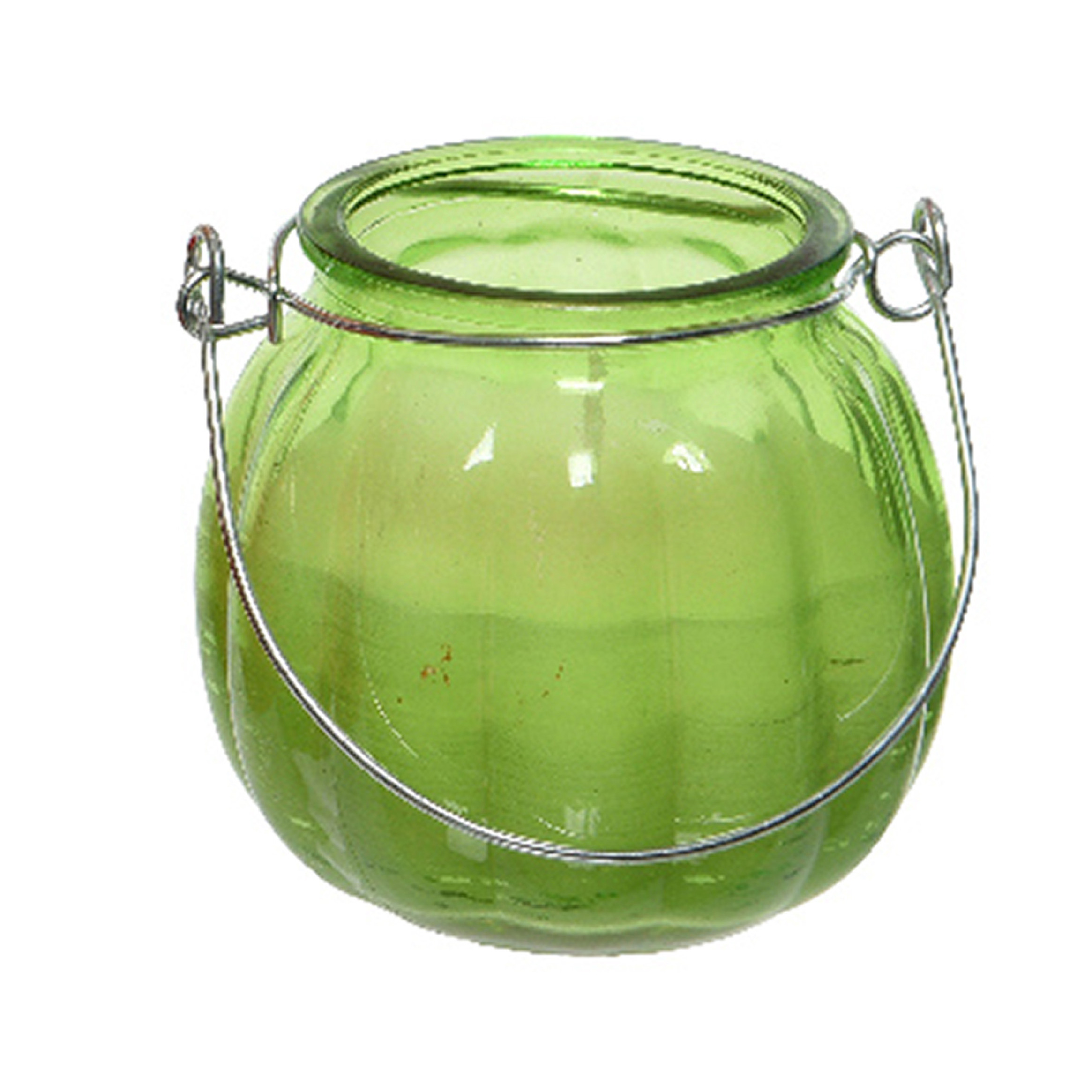 Citronella kaars glas groen 15 branduren D8 x H8 cm