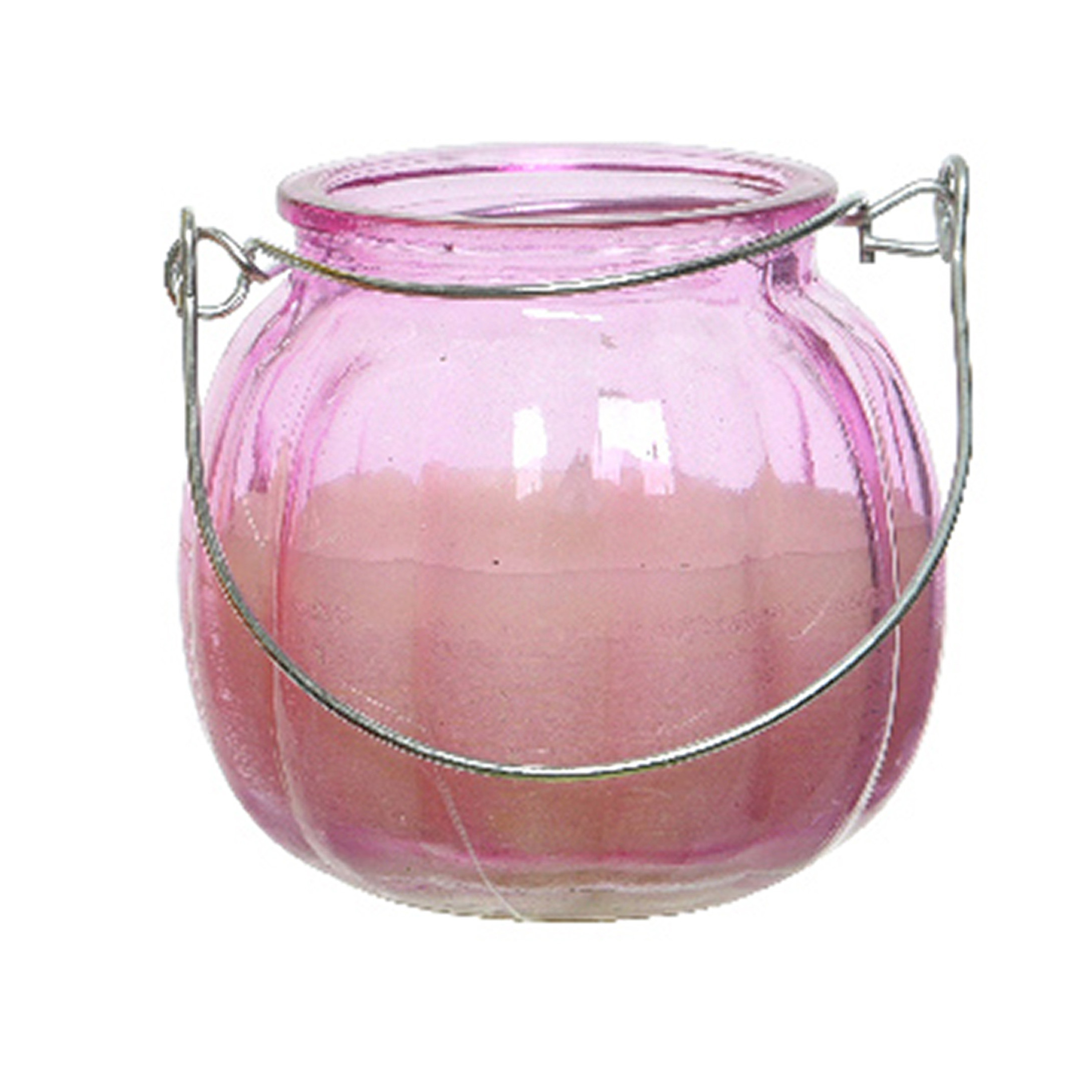 Citronella kaars glas roze 15 branduren D8 x H8 cm