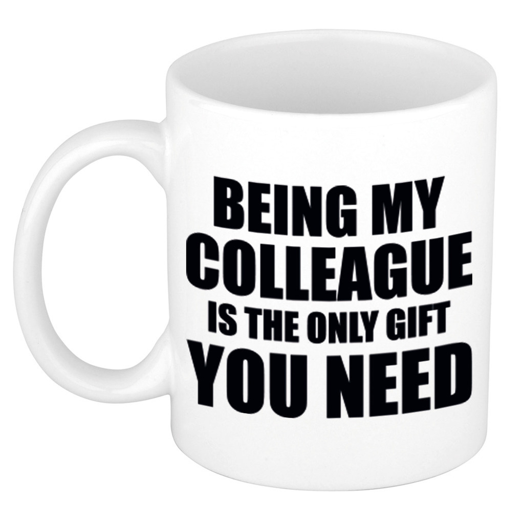 Colleague the only gift you need koffie mok-beker wit cadeau collega 300 ml