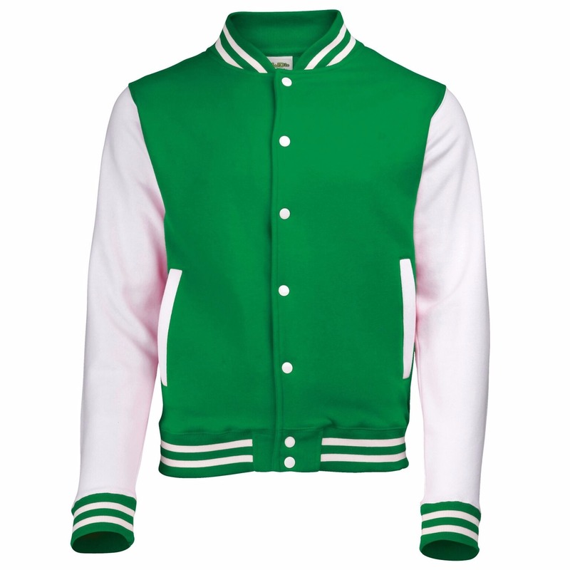 College jacket/vest groen/wit voor heren