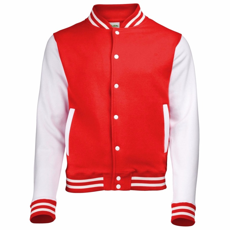 College jacket/vest rood/wit voor heren