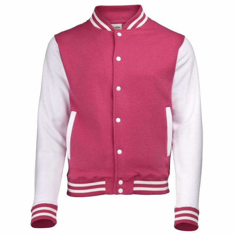 College jacket/vest roze/wit voor heren