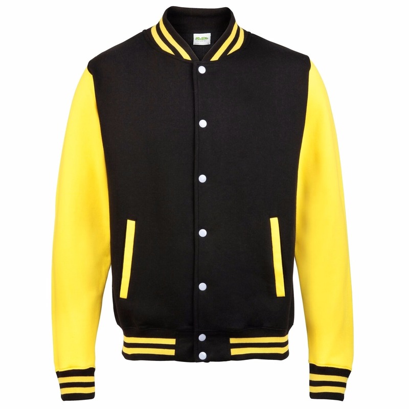 College jacket/vest zwart/geel voor heren