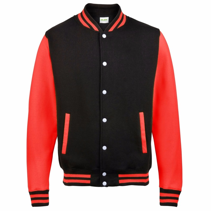 College jacket/vest zwart/rood voor heren