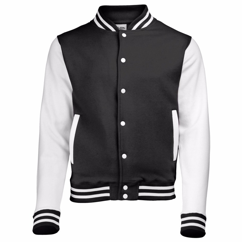 College jacket/vest zwart/wit voor heren