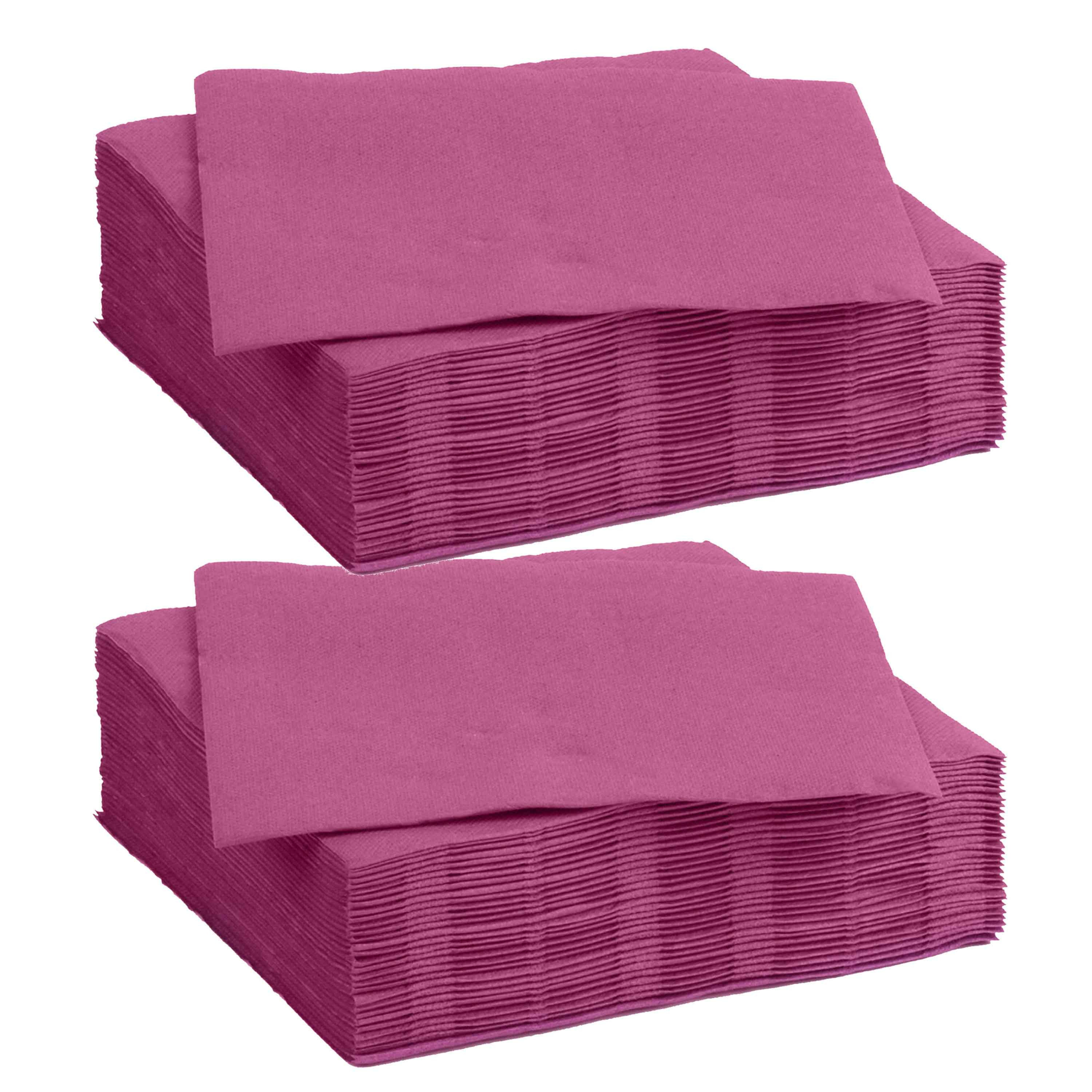 Color Party diner-feest servetten 60x fuchsia roze 38 x 38 cm papier 3-laags