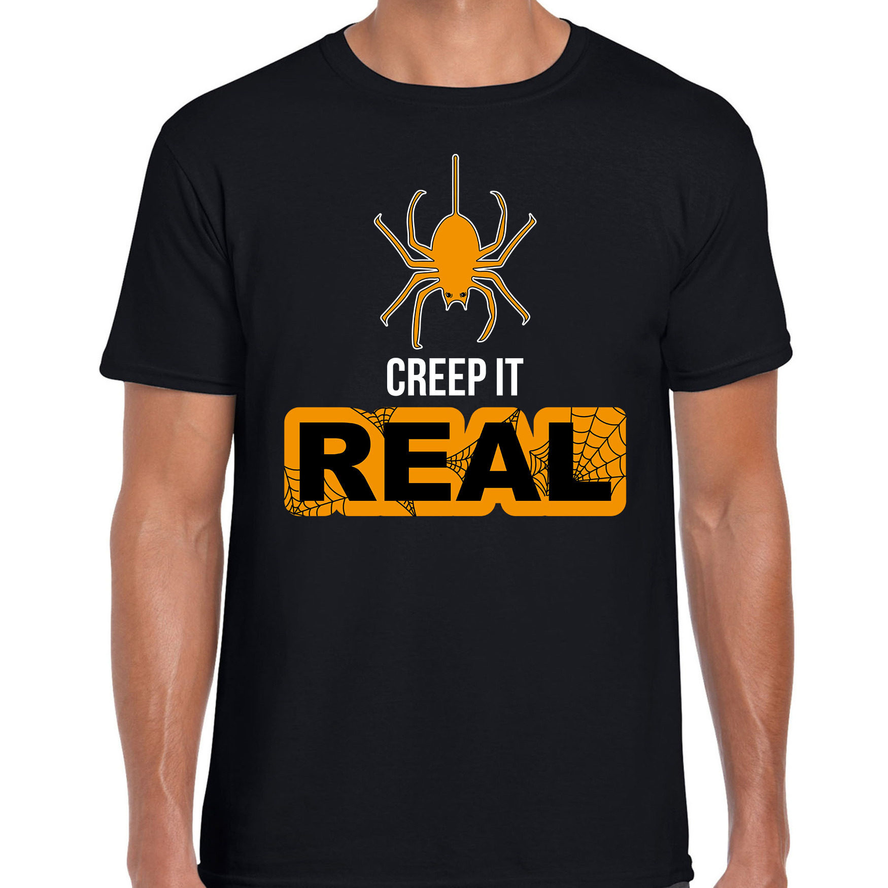 Creep it real horror shirt zwart voor heren verkleed t-shirt-kostuum