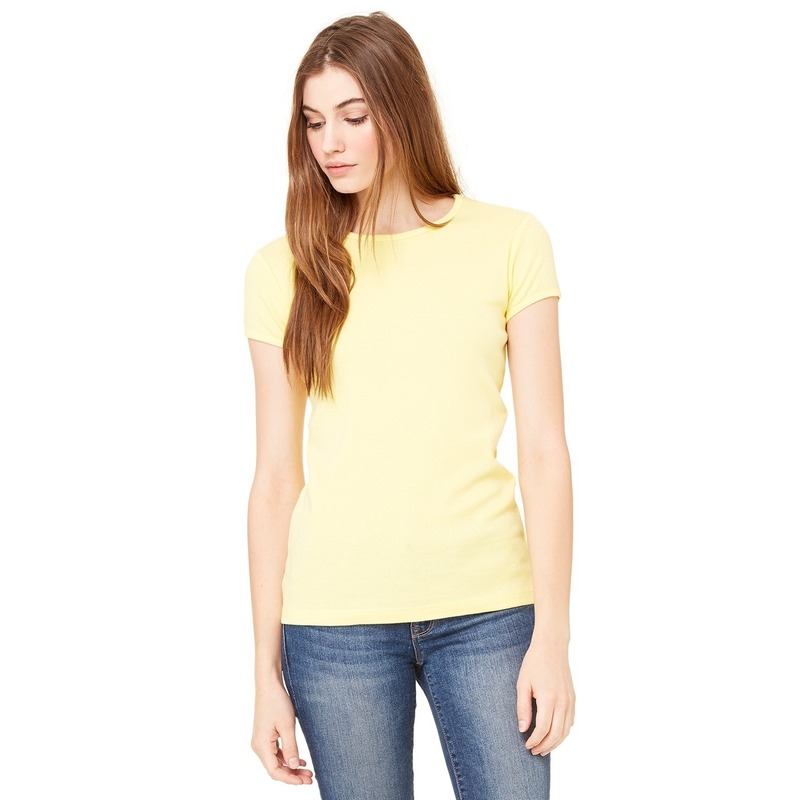 Dames t-shirt geel met ronde hals Hanna kopen